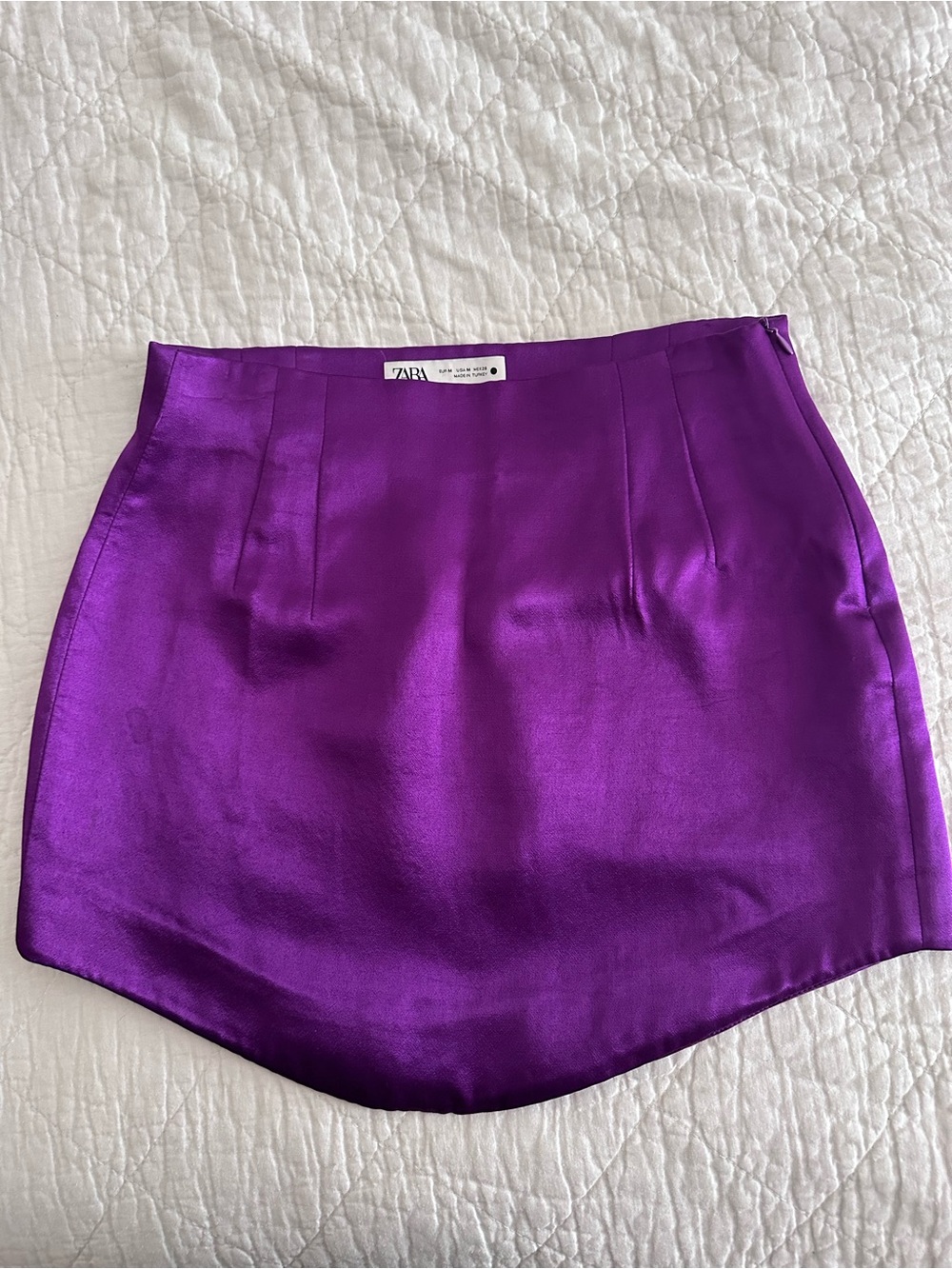Zara Purple Satin Mini Skirt